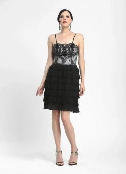 Sue Wong - N4100 Sleeveless Tiered Ruffle Cocktail Dress Cocktail Dresses