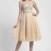 Sue Wong - N4136 Sleeveless Embroidered Accordion Pleat A-Line Dress