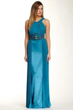Formal Gowns Sue Wong - N4312 Pleated Embroidered Empire Waist Sheath Gown