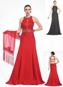 Sue Wong - N5377 Sheer Paneled Ornate Halter Gown Formal Gowns 7 Sue Wong - N5377 Sheer Paneled Ornate Halter Gown Formal Gowns