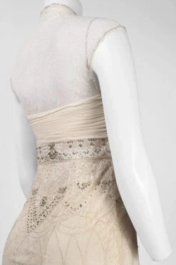 Cocktail Dresses Sue Wong Pleated Chiffon Bodice Dress Cocktail Dress - 1 Pc Ivory In Size 4 Available