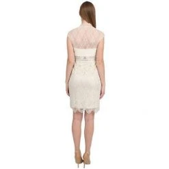 Cocktail Dresses Sue Wong Pleated Chiffon Bodice Dress Cocktail Dress - 1 Pc Ivory In Size 4 Available
