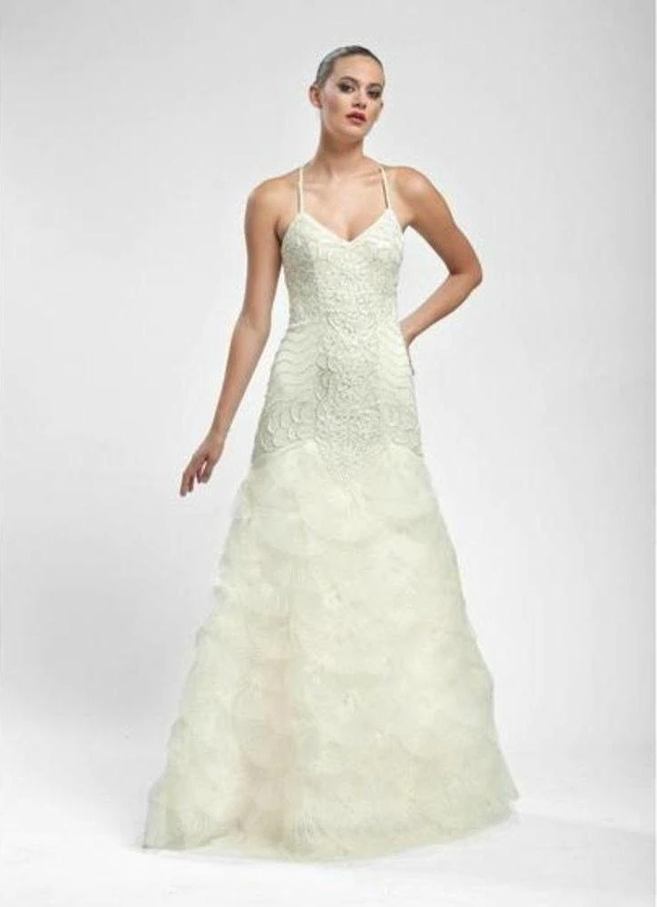 Sue Wong R5130 Appliqued Fan Organza Gown - 1 Pc Peach In Size 6 Available 3 Sue Wong R5130 Appliqued Fan Organza Gown - 1 Pc Peach In Size 6 Available