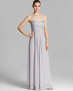 Sue Wong - Ribbon Chiffon A-Line Dress C4237 Formal Gowns