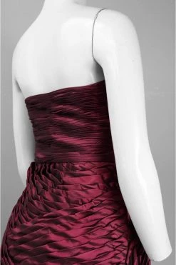 Sue Wong - Ruched Rosette Straight Across Neck Dress C3333