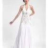 Sue Wong W5231 Sequined Art Deco Halter Dress - 1 Pc White In Size 8 Available