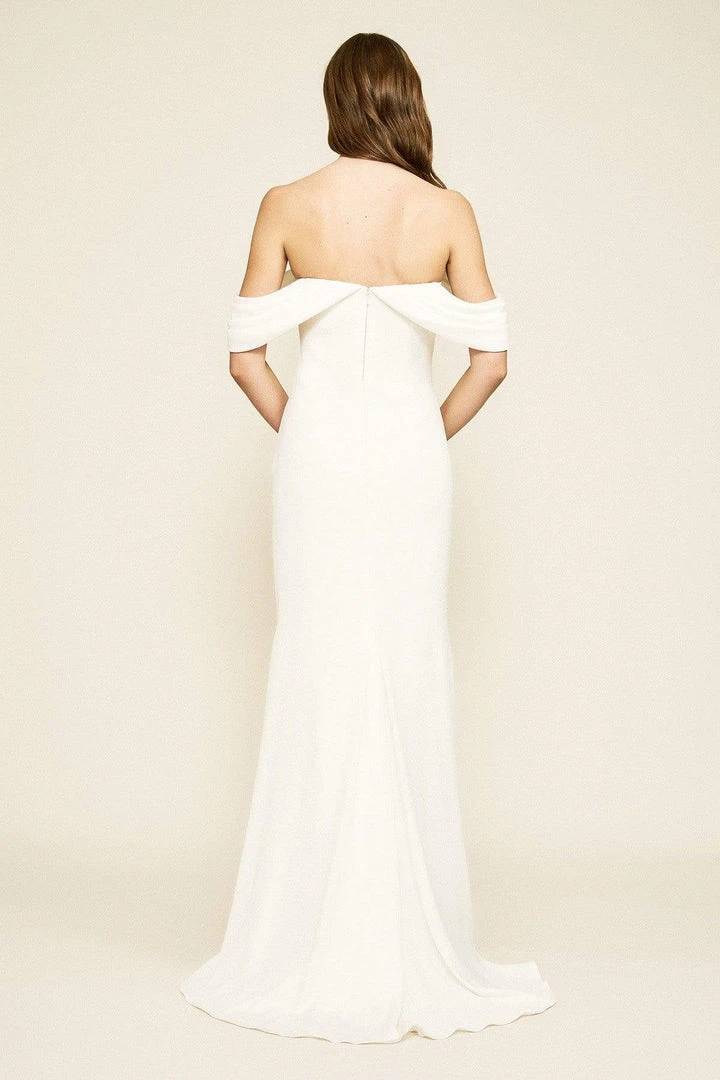 Formal Gowns Tadashi Shoji - Amishta Off-The-Shoulder Crepe Gown ALG19170LBR - 1 Pc Ivory In Size 4 Available 4 Formal Gowns Tadashi Shoji - Amishta Off-The-Shoulder Crepe Gown ALG19170LBR - 1 Pc Ivory In Size 4 Available