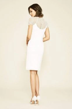 Cocktail Dresses Tadashi Shoji - Crepe Lace Ferguson Dress - 1 Pc Ivory In Size 12 Available