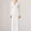 Tadashi Shoji - Draped Crisscross Bodice Cutout Long Gown - 1 Pc Ivory In Size 14 Available 2 Tadashi Shoji - Draped Crisscross Bodice Cutout Long Gown - 1 Pc Ivory In Size 14 Available