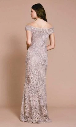 Tadashi Shoji - Embroidered Off Shoulder Markle Gown - 1 Pc Latte In Size 8 Available