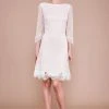 Cocktail Dresses Tadashi Shoji - Matilda Long-Sleeve Embroidered Dress BKV19774SBR - 1 Pc Ivory/Petal In Size 12 Available