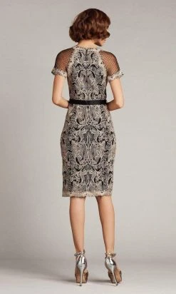 Cocktail Dresses Tadashi Shoji - Newton Lace & Neoprene Dress BSU18085M - 1 Pc Black/White In Size 10 Available