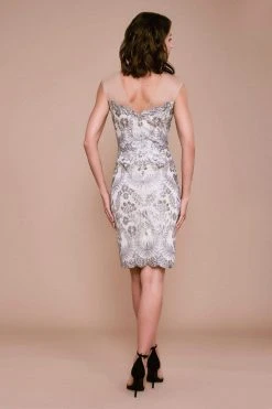 Tadashi Shoji - Petite Engle Embroidered Dress - 1 Pc Light Pearl/Natural In Size 4 Available