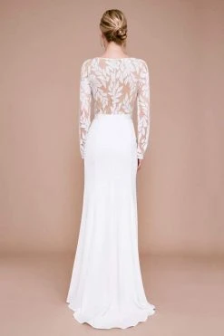 Tadashi Shoji - Reeser Geometric Sequin Long Gown - 1 Pc Ivory/Nude In Size 16 Available