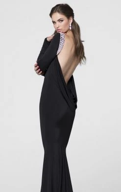 Tarik Ediz - 50027 Deep Draped Cowl Back Gown 6 Tarik Ediz - 50027 Deep Draped Cowl Back Gown