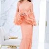 Tarik Ediz - 50062 Ruffled Bell Sleeve Illusion Gown Formal Gowns 2 Tarik Ediz - 50062 Ruffled Bell Sleeve Illusion Gown Formal Gowns