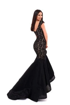Formal Gowns Tarik Ediz - 50252 Lace Fitted High Low Trumpet Dress