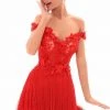 Tarik Ediz - 50256 Beaded Floral Off Shoulder Fringe Dress Cocktail Dresses