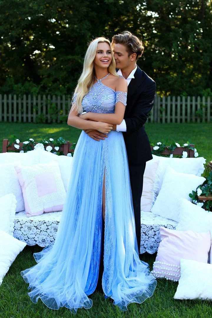 Tarik Ediz - 50295 Beaded Halter A-line Dress Formal Gowns 3 Tarik Ediz - 50295 Beaded Halter A-line Dress Formal Gowns