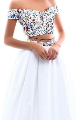 Tarik Ediz - 50321 Two Piece Off Shoulder A-line Dress Formal Gowns