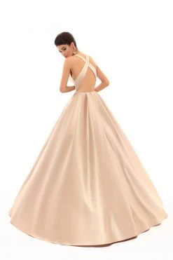 Tarik Ediz - 50401 Illusion Plunging Neck Satin Ballgown