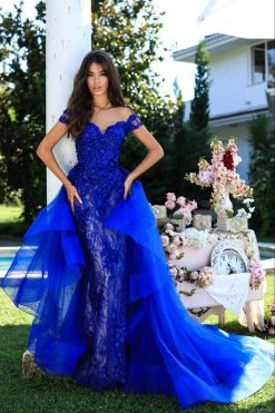 Formal Gowns Tarik Ediz - 50410 Floral Embroidered Fitted Dress With Overskirt 15 Formal Gowns Tarik Ediz - 50410 Floral Embroidered Fitted Dress With Overskirt