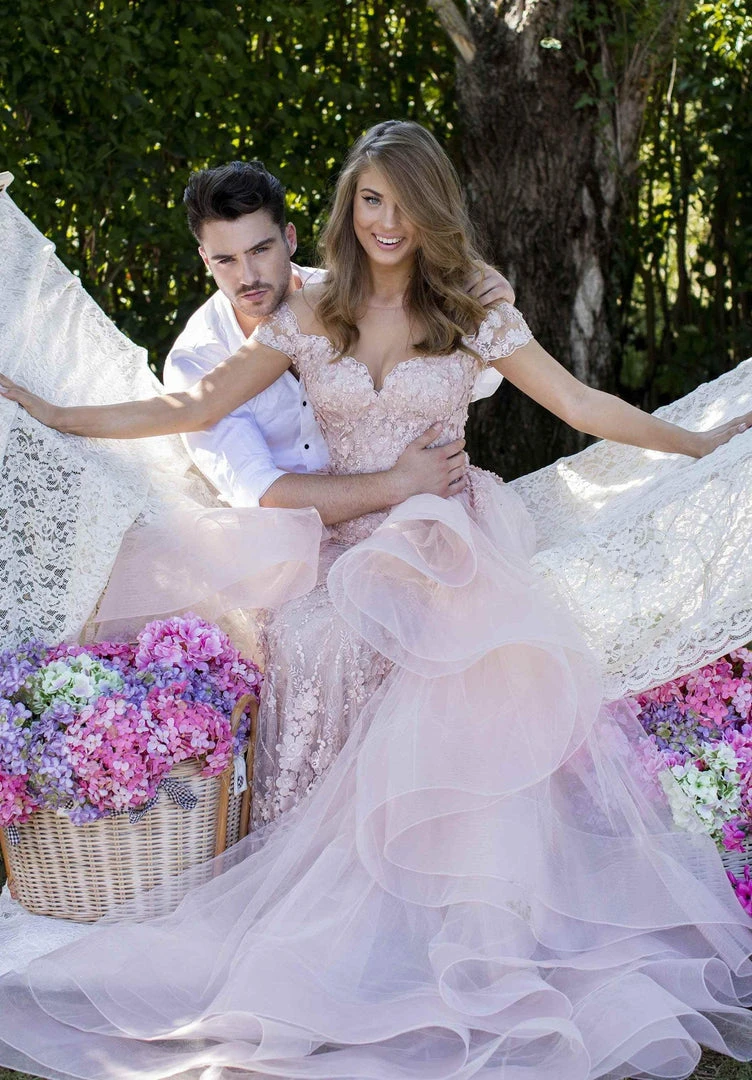 Formal Gowns Tarik Ediz - 50410 Floral Embroidered Fitted Dress With Overskirt 5 Formal Gowns Tarik Ediz - 50410 Floral Embroidered Fitted Dress With Overskirt