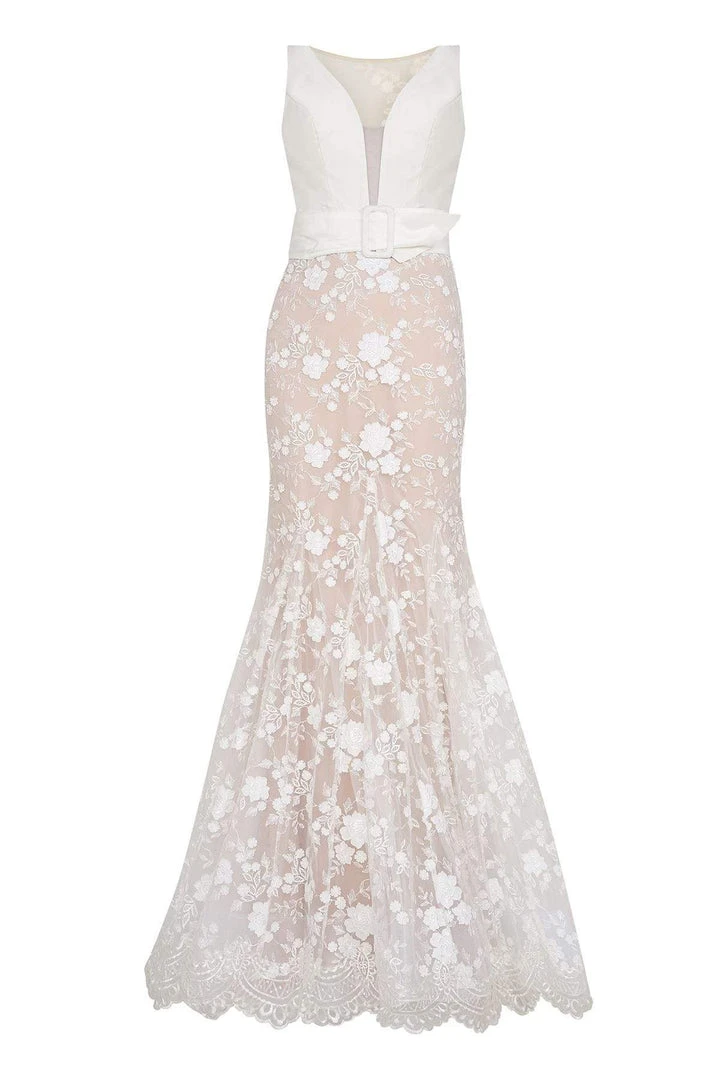 Tarik Ediz - 50427 Lace Deep V-neck Mermaid Dress Formal Gowns 6 Tarik Ediz - 50427 Lace Deep V-neck Mermaid Dress Formal Gowns