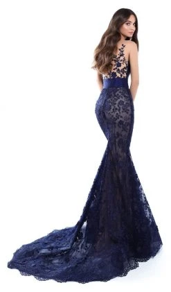Tarik Ediz - 50427 Lace Deep V-neck Mermaid Dress Formal Gowns