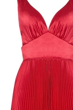 Tarik Ediz - 50443 Plunging V-neck Satin Pleated A-line Dress Formal Gowns 13 Tarik Ediz - 50443 Plunging V-neck Satin Pleated A-line Dress Formal Gowns