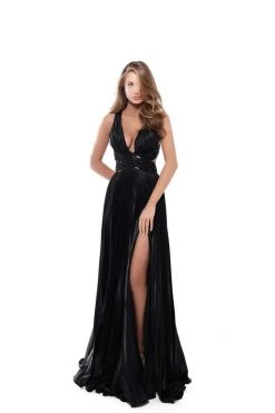 Formal Gowns Tarik Ediz - 50446 Sequined Deep V-neck A-line Dress With Train 19 Formal Gowns Tarik Ediz - 50446 Sequined Deep V-neck A-line Dress With Train