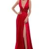 Formal Gowns Tarik Ediz - 50446 Sequined Deep V-neck A-line Dress With Train