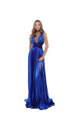 Formal Gowns Tarik Ediz - 50446 Sequined Deep V-neck A-line Dress With Train 23 Formal Gowns Tarik Ediz - 50446 Sequined Deep V-neck A-line Dress With Train