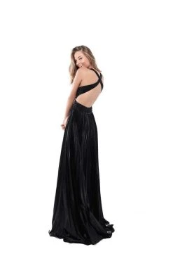 Formal Gowns Tarik Ediz - 50446 Sequined Deep V-neck A-line Dress With Train 20 Formal Gowns Tarik Ediz - 50446 Sequined Deep V-neck A-line Dress With Train