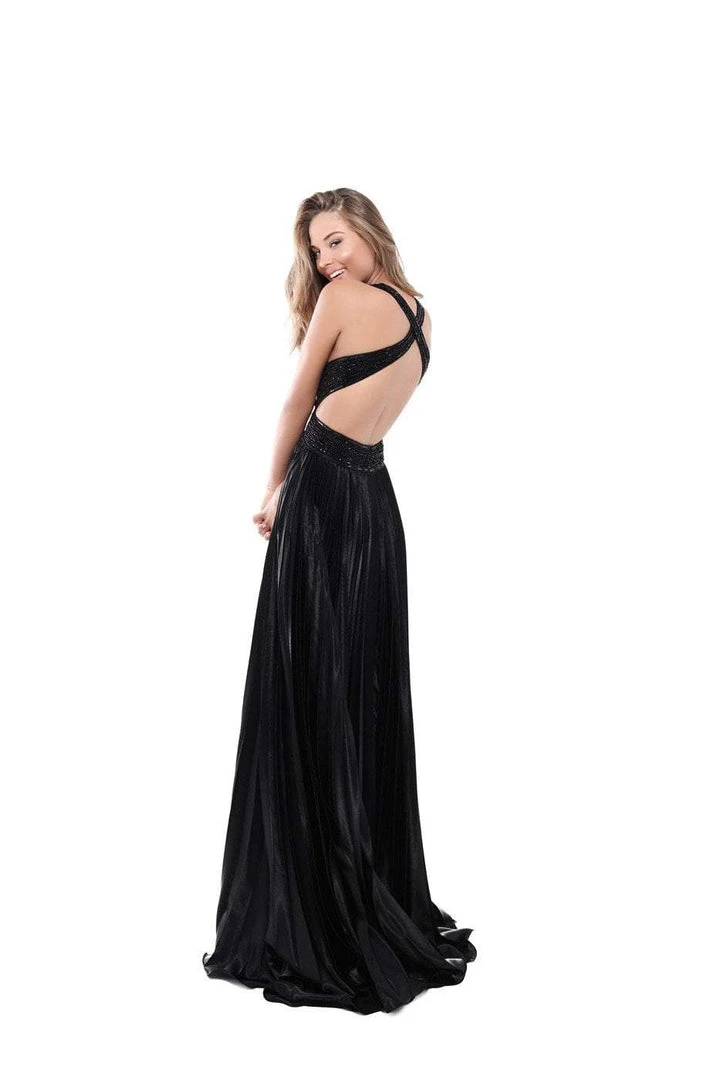 Formal Gowns Tarik Ediz - 50446 Sequined Deep V-neck A-line Dress With Train 8 Formal Gowns Tarik Ediz - 50446 Sequined Deep V-neck A-line Dress With Train