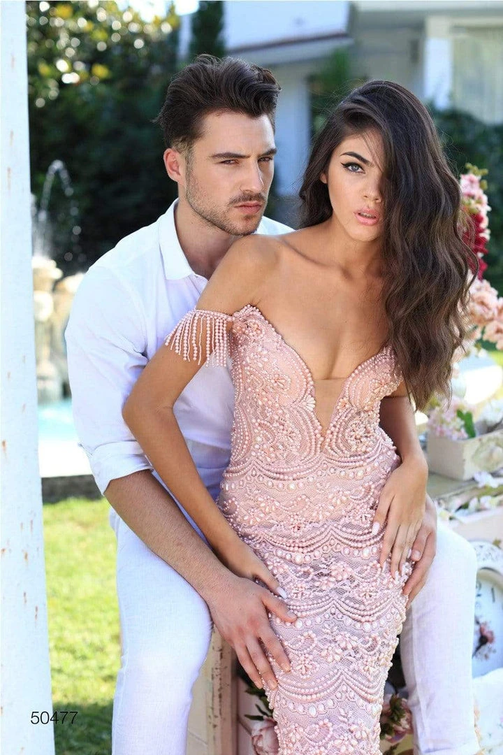 Tarik Ediz - 50477 Off-The-Shoulder Lace Prom Dress Formal Gowns 4 Tarik Ediz - 50477 Off-The-Shoulder Lace Prom Dress Formal Gowns