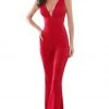 Tarik Ediz - 50482 Plunging V-Neck Open Back Jumpsuit 2 Tarik Ediz - 50482 Plunging V-Neck Open Back Jumpsuit