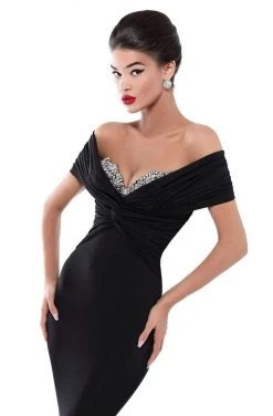 Tarik Ediz - 50487 Jeweled Bustier Off Shoulder Mermaid Gown