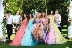 Formal Gowns Tarik Ediz - 50500 Floral Lace Appliqued A-Line Prom Gown