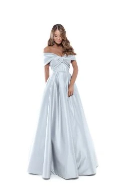 Tarik Ediz - 50508 Off Shoulder Corset Bodice Satin A-Line Gown Formal Gowns 11 Tarik Ediz - 50508 Off Shoulder Corset Bodice Satin A-Line Gown Formal Gowns