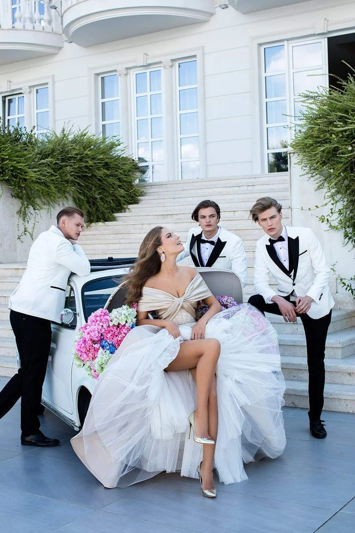 Tarik Ediz - 50508 Off Shoulder Corset Bodice Satin A-Line Gown Formal Gowns 8 Tarik Ediz - 50508 Off Shoulder Corset Bodice Satin A-Line Gown Formal Gowns