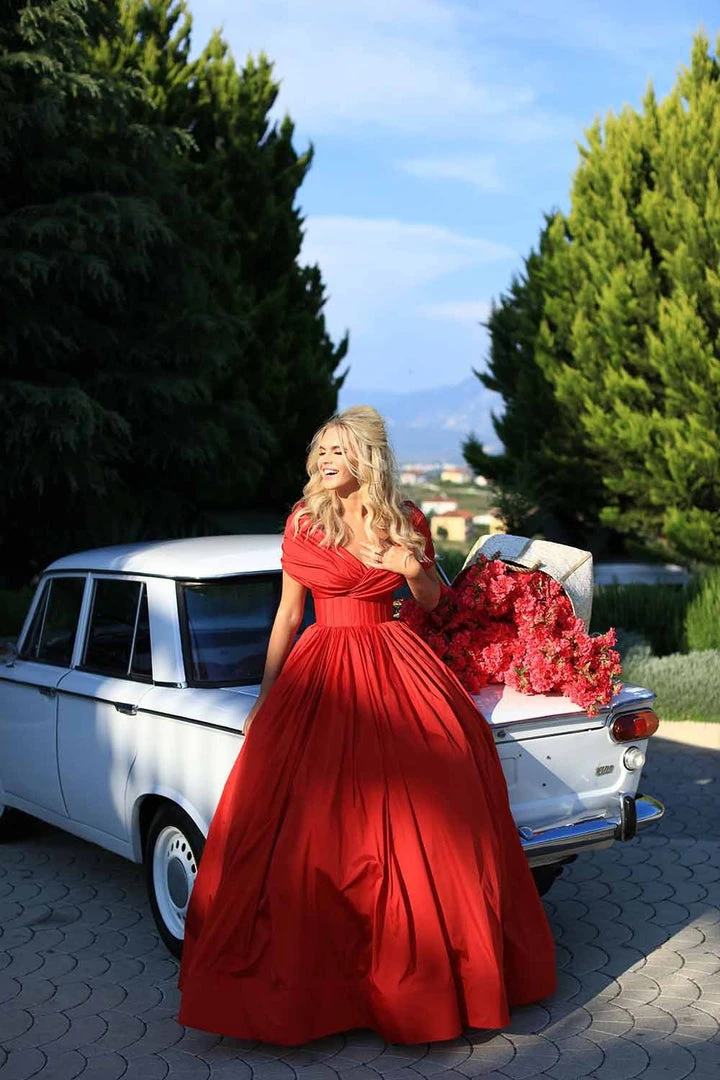 Tarik Ediz - 50511 Ruched Detailed Off Shoulder Ballgown Formal Gowns 5 Tarik Ediz - 50511 Ruched Detailed Off Shoulder Ballgown Formal Gowns