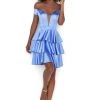 Tarik Ediz - 50602 Off-Shoulder Tiered Cocktail Dress Cocktail Dresses 2 Tarik Ediz - 50602 Off-Shoulder Tiered Cocktail Dress Cocktail Dresses