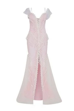 Formal Gowns Tarik Ediz - 50629 Drape Ruffle Net Tulle High Slit Prom Dress 20 Formal Gowns Tarik Ediz - 50629 Drape Ruffle Net Tulle High Slit Prom Dress