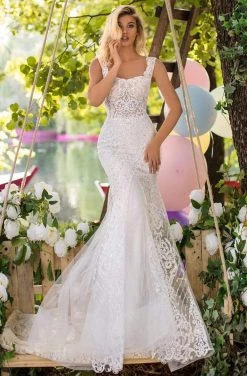 Tarik Ediz - 50641 Embellished Embroidery Sleeveless Mermaid Gown Formal Gowns