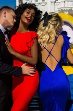 Formal Gowns Tarik Ediz - 50650 High Scoop Neck Open Back Jersey Mermaid Dress