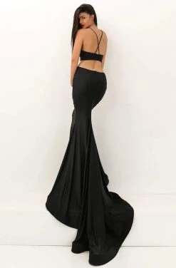 Tarik Ediz - 50657 Plunging V-Neck Midriff Cutout Mermaid Gown Formal Gowns