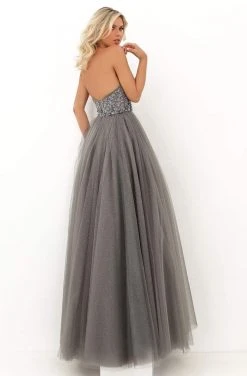 Tarik Ediz - 50692 Floral Ornate Illusion Halter A-Line Gown