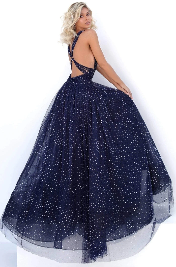 Tarik Ediz - 50694 Plunging V-Neck Stone Ornate Tulle Gown Formal Gowns 4 Tarik Ediz - 50694 Plunging V-Neck Stone Ornate Tulle Gown Formal Gowns