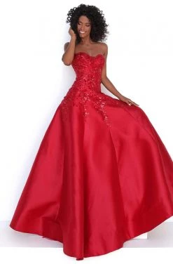 Tarik Ediz - 50695 Strapless Sweetheart Sequined Floral Gown 11 Tarik Ediz - 50695 Strapless Sweetheart Sequined Floral Gown